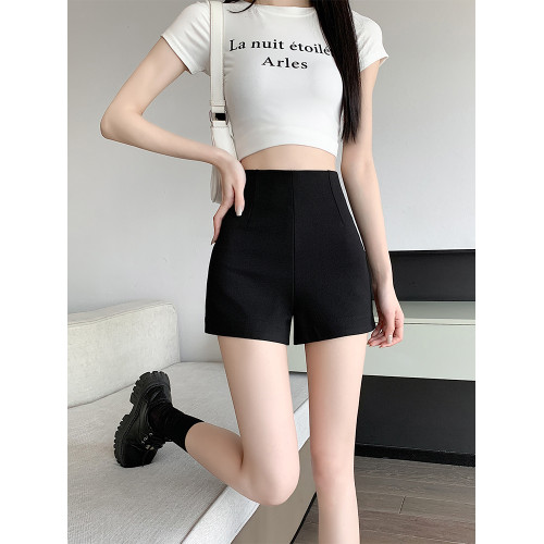 黑色高腰西裝短褲女秋季2025新款小個子提臀顯瘦三分外穿打底熱褲