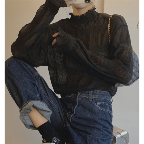 半高領內搭蕾絲打底衫女秋冬2025新款大碼胖mm寬松顯瘦外穿上衣潮