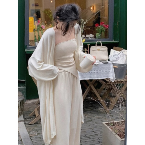 2025夏季新款冰絲針織開衫女中長款寬松外搭披肩夏季罩衫外套薄款