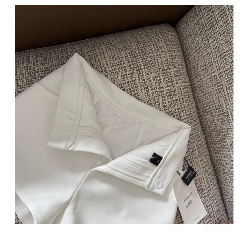 FASC自製 高腰西裝白色短褲女秋冬打底外穿黑色顯瘦熱褲小個子