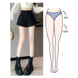 黑色西裝短褲女秋冬2025新款高腰顯瘦a字濶腿褲褲子休閒褲女褲潮