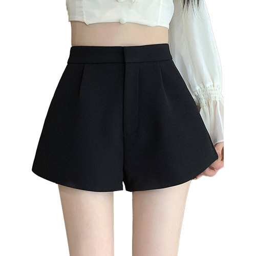 黑色西裝短褲女秋冬2025新款高腰顯瘦a字濶腿褲褲子休閒褲女褲潮