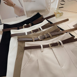 休閒短褲女2025年春季新款韓版ins港味復古簡約外穿高腰a字濶腿褲