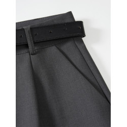 灰色西裝短褲女小個子2025年新款春夏季顯瘦高腰a字休閒濶腿褲子