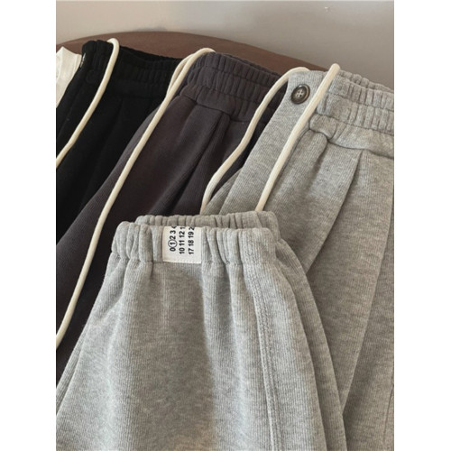 胖妹妹加絨加厚松緊腰休閒運動褲女秋冬季新款大碼寬松束腳衛褲