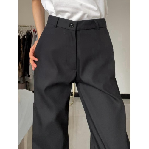 180高個子超長版加絨直筒西裝褲女顯瘦垂感175超長窄版濶腿休閒褲