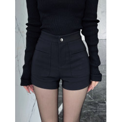 高腰性感黑色西裝短褲女秋冬2025新款小個子打底外穿彈力辣妹靴褲