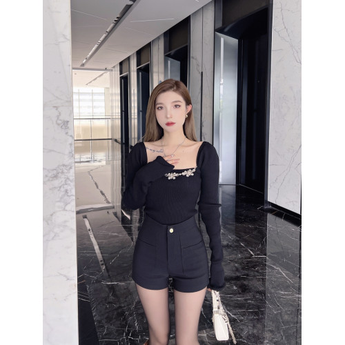 高腰性感黑色西裝短褲女秋冬2025新款小個子打底外穿彈力辣妹靴褲