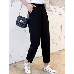 300大碼西裝褲女200斤胖mm秋冬寬松休閒加絨高腰顯瘦蘿蔔哈倫褲子