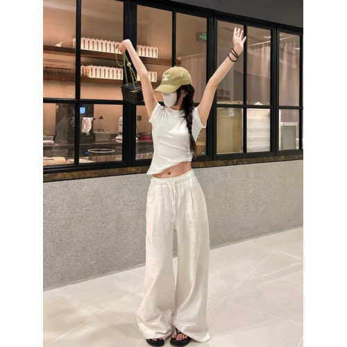 白色棉麻山本褲子女夏季薄款垂感防曬寬松濶腿褲直筒休閒亞麻長褲