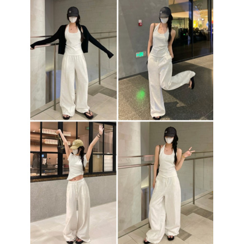 白色棉麻山本褲子女夏季薄款垂感防曬寬松濶腿褲直筒休閒亞麻長褲