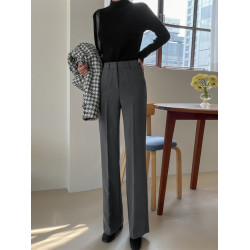 窄板濶腿褲女2025新款爆款秋季灰色西裝褲高級感垂感職業直筒褲子