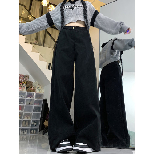 175加長褲子女高個子秋冬加厚濶腿褲高腰寬松休閒拖地褲超長版180