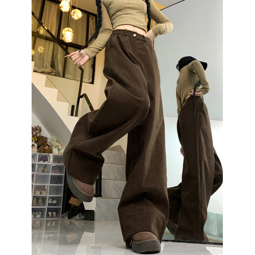 175加長褲子女高個子秋冬加厚濶腿褲高腰寬松休閒拖地褲超長版180