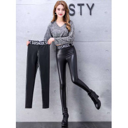 希斯曼春秋款皮褲女2025新款高腰緊身小腳超軟彈力打底褲冬加絨