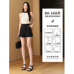 西裝短褲女夏秋季2025新款外穿高腰氣質時尚顯瘦a字黑色休閒白色