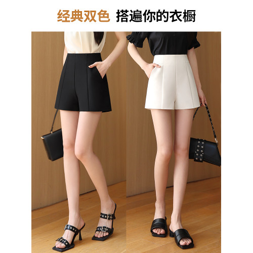 西裝短褲女夏秋季2025新款外穿高腰氣質時尚顯瘦a字黑色休閒白色 西裝短褲女夏秋季2025新款外穿高腰氣質時尚顯瘦a字黑色休閒白色