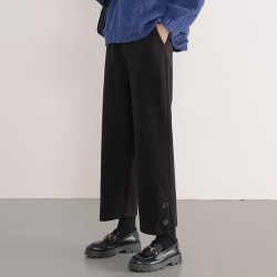 微胖穿搭毛呢西裝休閒褲女2025年秋冬洋氣大碼胖mm直筒哈倫濶腿褲