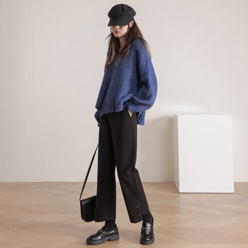 微胖穿搭毛呢西裝休閒褲女2025年秋冬洋氣大碼胖mm直筒哈倫濶腿褲 微胖穿搭毛呢西裝休閒褲女2025年秋冬洋氣大碼胖mm直筒哈倫濶腿褲
