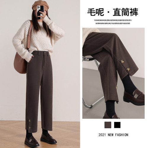 微胖穿搭毛呢西裝休閒褲女2025年秋冬洋氣大碼胖mm直筒哈倫濶腿褲 微胖穿搭毛呢西裝休閒褲女2025年秋冬洋氣大碼胖mm直筒哈倫濶腿褲