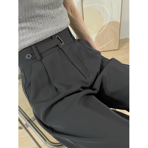 梨形身材休閒西裝褲女秋季新款大碼胖mm高腰寬松垂感顯瘦濶腿長褲 梨形身材休閒西裝褲女秋季新款大碼胖mm高腰寬松垂感顯瘦濶腿長褲