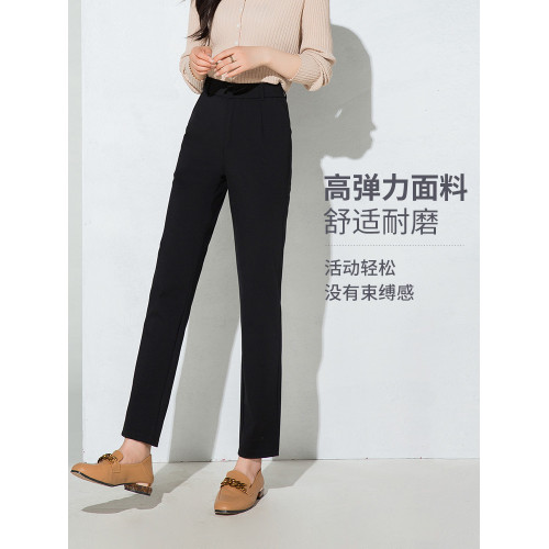 西裝褲胖mm大碼女高腰彈力顯瘦秋冬款直筒通勤休閒加長加絨菸管褲 西裝褲胖mm大碼女高腰彈力顯瘦秋冬款直筒通勤休閒加長加絨菸管褲