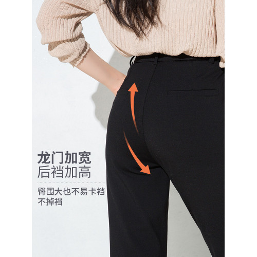 西裝褲胖mm大碼女高腰彈力顯瘦秋冬款直筒通勤休閒加長加絨菸管褲 西裝褲胖mm大碼女高腰彈力顯瘦秋冬款直筒通勤休閒加長加絨菸管褲