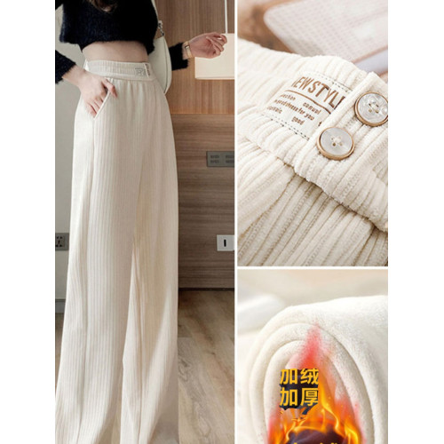 專櫃商場撤迴國際大牌剪標尾單女裝大碼秋季顯瘦燈芯絨休閒濶腿褲 專櫃商場撤迴國際大牌剪標尾單女裝大碼秋季顯瘦燈芯絨休閒濶腿褲