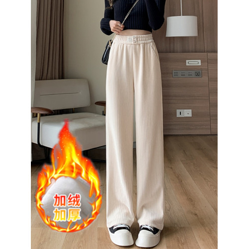 專櫃商場撤迴國際大牌剪標尾單女裝大碼秋季顯瘦燈芯絨休閒濶腿褲 專櫃商場撤迴國際大牌剪標尾單女裝大碼秋季顯瘦燈芯絨休閒濶腿褲