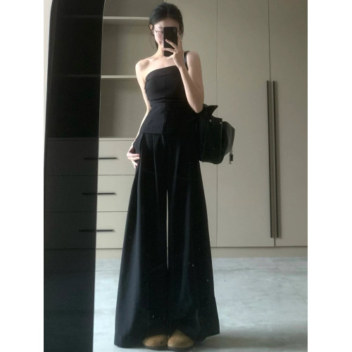 175高個子加長黑色垂感濶腿褲夏季休閒褲女寬松直筒長褲高腰褲子 175高個子加長黑色垂感濶腿褲夏季休閒褲女寬松直筒長褲高腰褲子