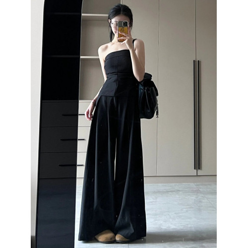 175高個子加長黑色垂感濶腿褲夏季休閒褲女寬松直筒長褲高腰褲子 175高個子加長黑色垂感濶腿褲夏季休閒褲女寬松直筒長褲高腰褲子