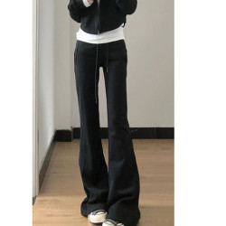 175高個子加長版180黑色瑜珈褲女秋冬加絨高腰顯瘦微喇叭拖地衛褲