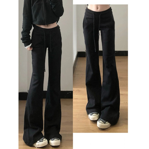 175高個子加長版180黑色瑜珈褲女秋冬加絨高腰顯瘦微喇叭拖地衛褲