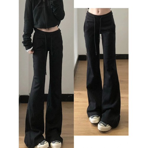 175高個子加長版180黑色瑜珈褲女秋冬加絨高腰顯瘦微喇叭拖地衛褲