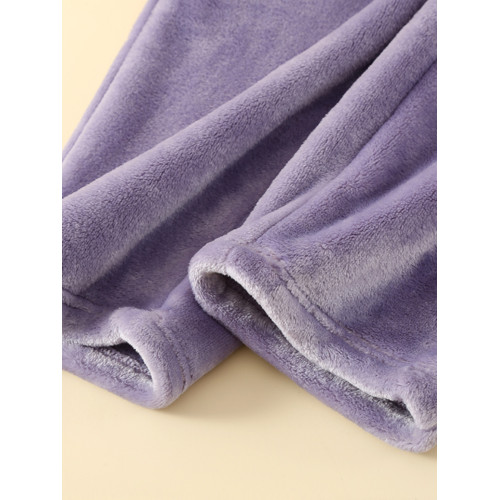 休閒褲女款冬季法蘭絨加絨加厚保暖直筒褲加肥寬松簡約可外穿長褲