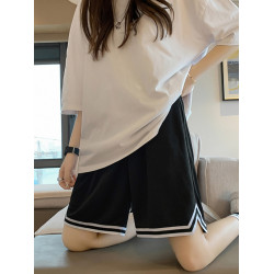 初中女生寬松五分運動褲高中學生中考體育短褲薄款跑步休閒5分褲