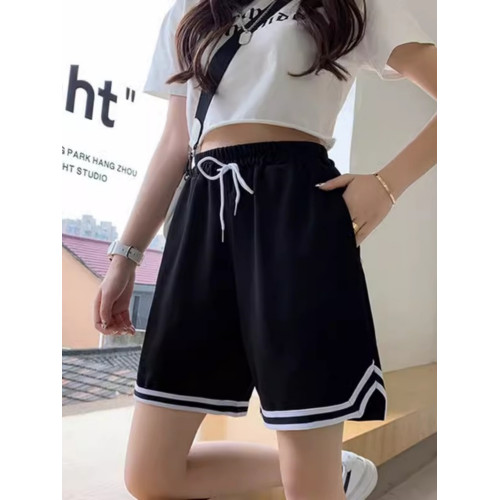 初中女生寬松五分運動褲高中學生中考體育短褲薄款跑步休閒5分褲