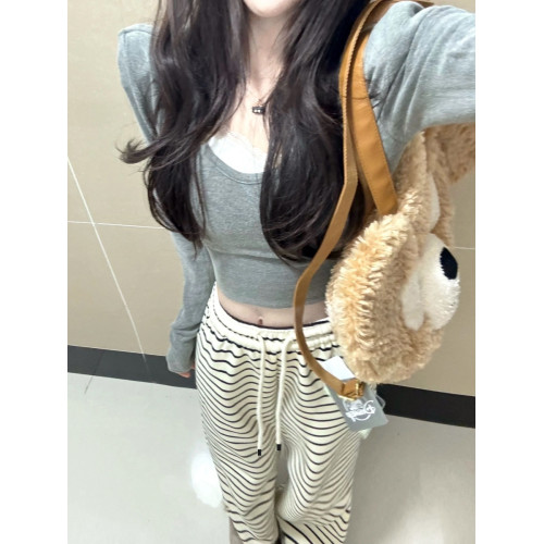 175高個子女裝加長版黑白條紋褲子女春秋高腰直筒寬鬆濶腿拖地褲