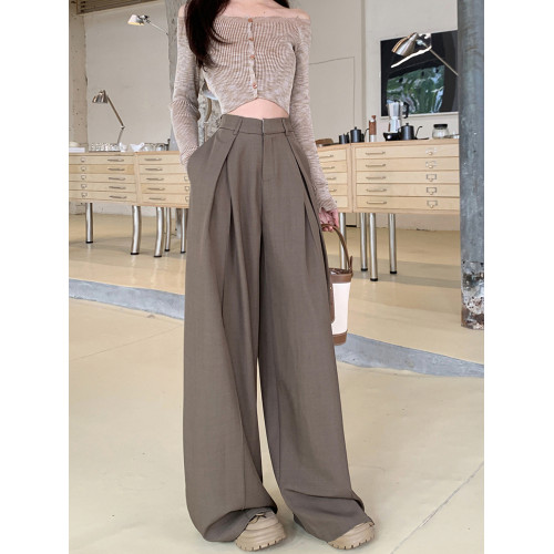 加長西裝褲女高個子秋季新款顯瘦寬松濶腿褲超長版休閒垂感拖地褲 加長西裝褲女高個子秋季新款顯瘦寬松濶腿褲超長版休閒垂感拖地褲