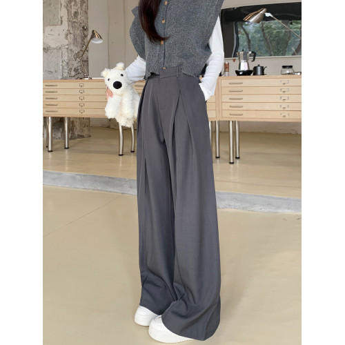 加長西裝褲女高個子秋季新款顯瘦寬松濶腿褲超長版休閒垂感拖地褲 加長西裝褲女高個子秋季新款顯瘦寬松濶腿褲超長版休閒垂感拖地褲