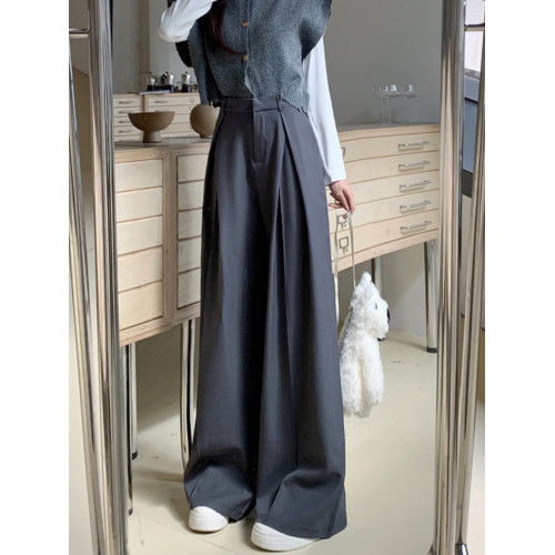 加長西裝褲女高個子秋季新款顯瘦寬松濶腿褲超長版休閒垂感拖地褲 加長西裝褲女高個子秋季新款顯瘦寬松濶腿褲超長版休閒垂感拖地褲