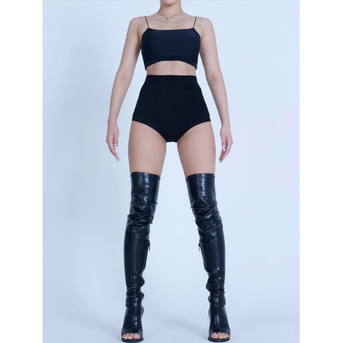 黑色爵士舞防走光跳舞短褲超短褲女團外穿打底褲hells爵士熱褲女 黑色爵士舞防走光跳舞短褲超短褲女團外穿打底褲hells爵士熱褲女