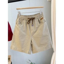 夏季新款女士水洗棉短褲松緊腰休閒寬松濶腿褲外穿薄款五分褲運動