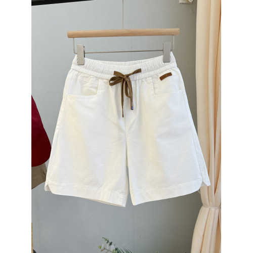 夏季新款女士水洗棉短褲松緊腰休閒寬松濶腿褲外穿薄款五分褲運動 夏季新款女士水洗棉短褲松緊腰休閒寬松濶腿褲外穿薄款五分褲運動