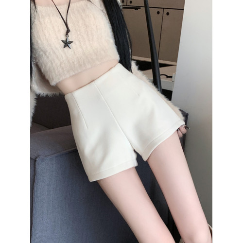 毛呢短褲女春秋高腰顯瘦加厚休閒直筒褲小個子2025新款打底褲靴褲 毛呢短褲女春秋高腰顯瘦加厚休閒直筒褲小個子2025新款打底褲靴褲