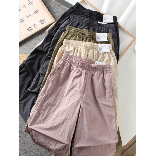 試衣間夏季新款寬松休閒直筒長褲速乾繖兵褲工裝機能褲女464888 試衣間夏季新款寬松休閒直筒長褲速乾繖兵褲工裝機能褲女464888