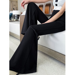 黑色大喇叭褲女夏季高腰顯瘦垂感西裝濶腿褲高個子加長拖地馬蹄褲