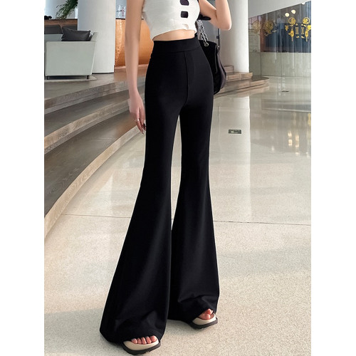 黑色大喇叭褲女夏季高腰顯瘦垂感西裝濶腿褲高個子加長拖地馬蹄褲 黑色大喇叭褲女夏季高腰顯瘦垂感西裝濶腿褲高個子加長拖地馬蹄褲