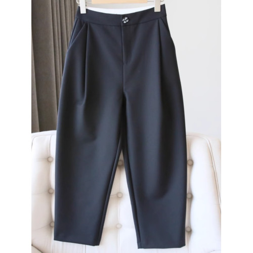 大碼女裝胖妹妹九分蘿蔔西裝褲女秋季爆款梨形身材顯瘦寬松哈倫褲