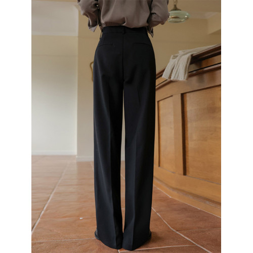 西裝濶腿褲女式春秋季垂感高級感休閒褲ol通勤職業正裝直筒西褲子